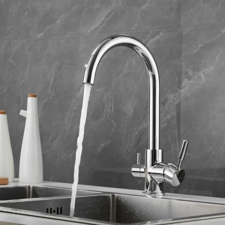 Смеситель для кухни Shevanik S168 на мойку хром