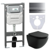 Инсталляция с кнопкой + унитаз + шумоизоляция Ceramica Nova CN4002MB_1002M_1000