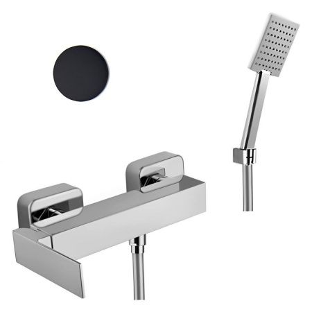 Смеситель для ванны и душа Webert Pegaso PE870101560 настенный черный