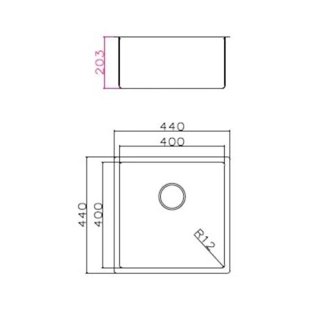 Кухонная мойка Grandex Aqua PROLINE 44 3034133 45х45 цвет серый поверхность матовая