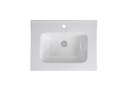 Раковина из сантехнического фарфора Aquatek AQ0460-00 60х50 встраиваемая цвет белый 1 отверстие под смеситель