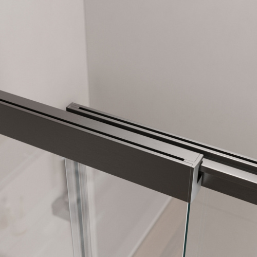 Душевая шторка на ванну Cezares SLIDER SLIDER-VF-11-90/150-C-GM 90х150 стекло прозрачное профиль оружейная сталь - фото 4