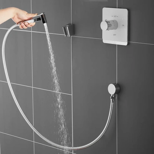 Гигиенический душ со смесителем Rose R105C белый/хром - фото 3