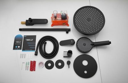 Душевая система Belz B713 B80713-7 встраиваемая в стену цвет черный