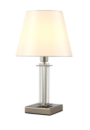 Настольная лампа Crystal Lux Nicolas (Ницолас) NICOLAS LG1 NICKEL/WHITE