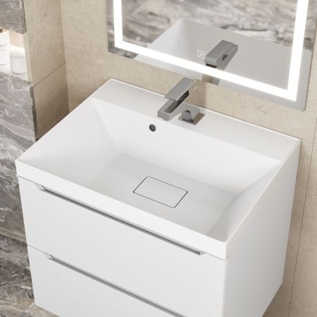 Раковина из искусственного камня Uperwood Classic New 291021024 60х50 полувстраиваемая цвет белый