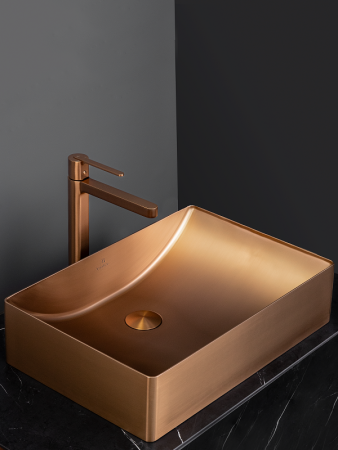 Раковина из нержавеющей стали AltroBagno Futuro AltroBagnoFuturo001015RaSp 50х30 накладная цвет медь