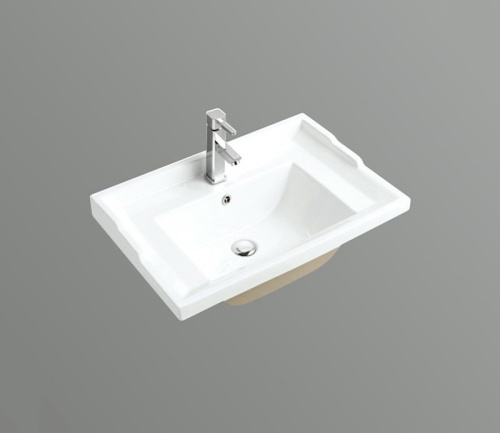 Раковина CeramaLux 70 см 840-70 встраиваемая цвет белый - фото 3