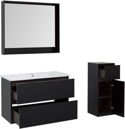 Тумба под раковину Aquanet Милан 00269299 100х50 подвесная цвет черный
