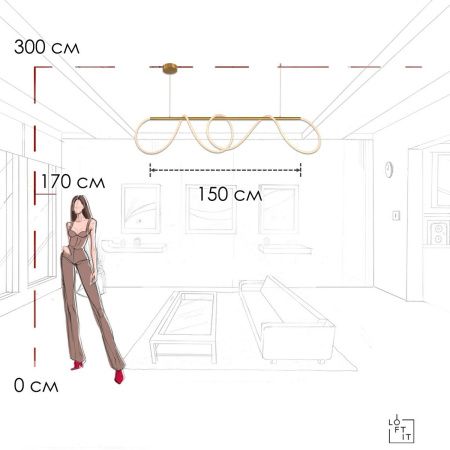 Светильник подвесной Loft It Thread 10388P/B Brass