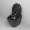 Унитаз подвесной Grossman Color GR-4411blackS черный глянцевый с сиденьем микролифт безободковый каскадный смыв