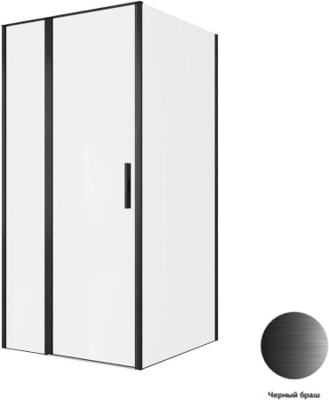 Душевой уголок Allen Brau Priority 3.31030.BBA + 3.31048.BBA 100х100 стекло прозрачное профиль черный без поддона