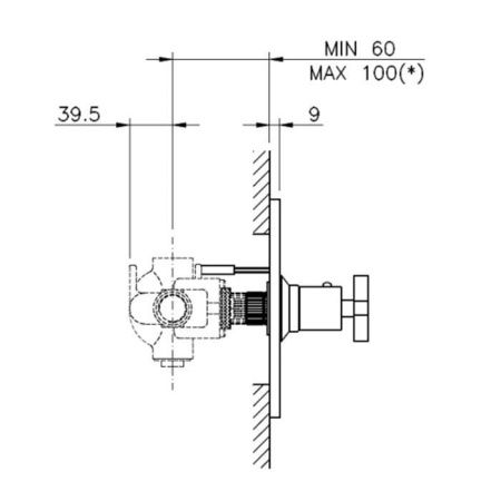 Смеситель для душа Nicolazzi Termostatico 4914BZ18 встраиваемый в стену бронза (внешняя часть) с термостатом