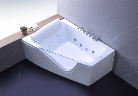 Ванна акриловая гидромассажная Gemy G9056 B L 170х130 пристенная асимметричная с каркасом