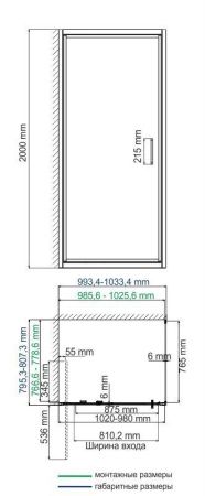 Душевой уголок Wasserkraft 27I17 100х80 стекло прозрачное профиль хром без поддона