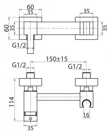 Смеситель Cezares CZR CZR-DA4-01 настенный хром