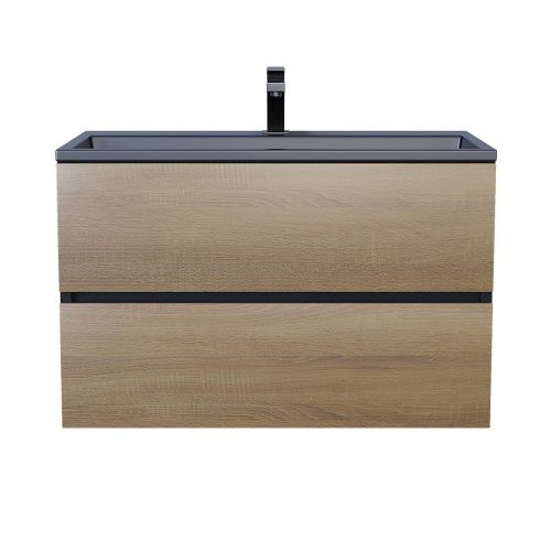 Тумба с раковиной Uperwood Barsa 298301043 80х50 цвет коричневый/черный