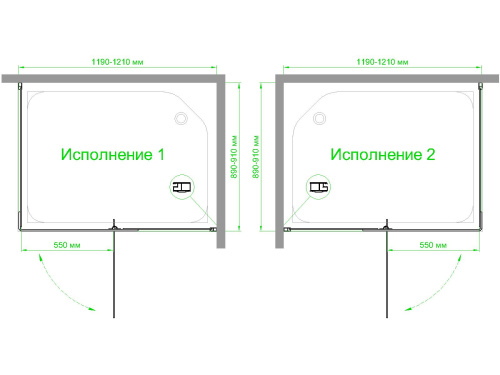 Душевой уголок Royal Bath HPVD RB9120HPVD-C-BL 120х90 стекло матовое профиль черный без поддона - фото 4
