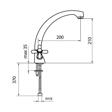 Смеситель для кухни Webert Kitchen Armony AM780302065 на мойку бронза