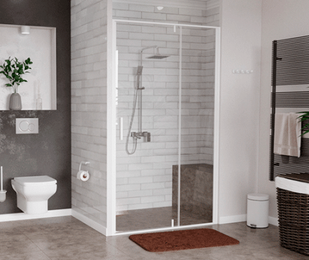 Душевой уголок Wasserkraft 19P10 120х100 стекло прозрачное профиль белый без поддона