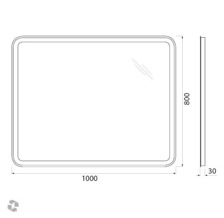 Зеркало с подсветкой BelBagno Marino SPC-MAR-1000-800-LED-BTN 100х80 подвесное