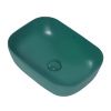 Раковина из сантехнического фаянса Abber RECHTECK AC2200MBG 50х30 накладная цвет зеленый без отверстий под смеситель