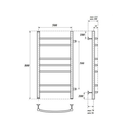 Полотенцесушитель водяной Point Альфа PN05558 55х80 хром