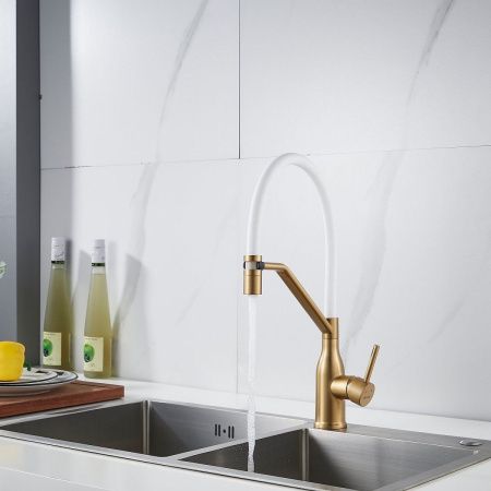 Смеситель для кухни Shevanik S343G-1 на мойку золото