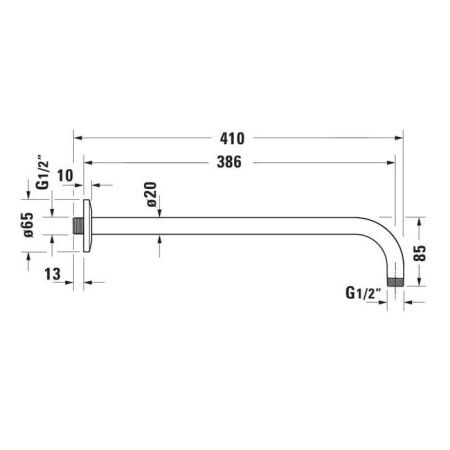 Держатель верхнего душа Duravit Showers UV0670028046 черный