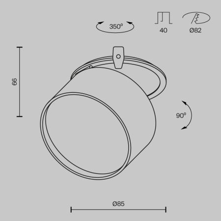 Светильник встраиваемый Maytoni Technical Onda DL024-12W-DTW-BMG