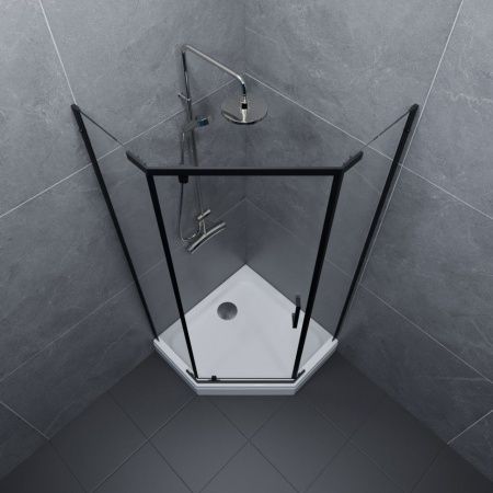 Душевой уголок Тритон Дека Щ0000059782 90х90 стекло прозрачное профиль черный с поддоном