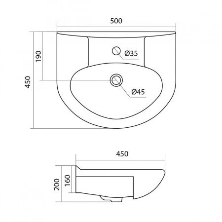 Раковина керамическая Onika Канны 1WH110243 50х50 накладная цвет белый 1 отверстие под смеситель