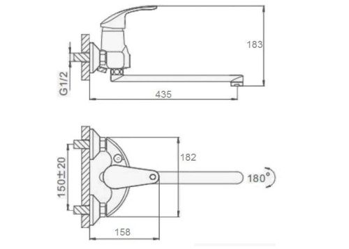 Смеситель для ванны D-Lin D149401 настенный хром - фото 2