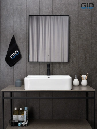 Раковина керамическая Gid Geométrico 51218 60х50 накладная цвет белый 1 отверстие под смеситель