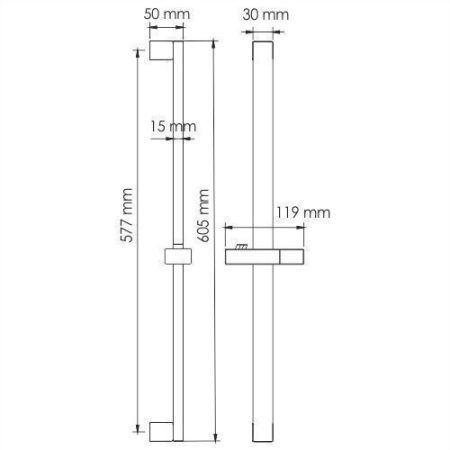 Душевая штанга Wasserkraft A123 цвет хром