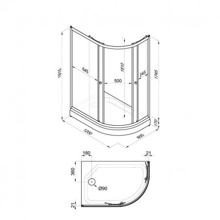 Душевой уголок Тритон Коралл Щ0000061780 120х80 стекло с рисунком профиль белый с поддоном