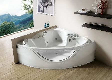 Ванна акриловая гидромассажная Gemy G9025 II B 155х155 угловая четверть круга с каркасом
