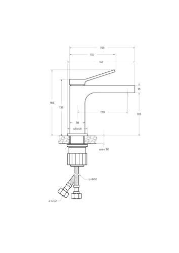 Смеситель BelBagno ALBANO ALBANO-LVM-CRM-W0 на раковину хром - фото 4