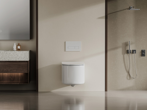 Унитаз подвесной Abber Bequem AC1129 белый с сиденьем микролифт безободковый смыв торнадо - фото 3