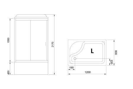 Душевая кабина Royal Bath BP RB8120BP2-M-L 120х80 прямоугольная с крышей ориентация левая