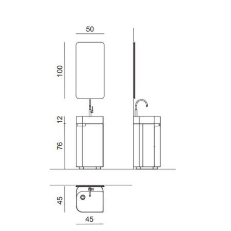 Тумба с раковиной Oasis Profilo 0PFBFS0451D1 50х50