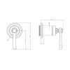 Смеситель для душа Gessi Venti20 65109#710 встраиваемый в стену латунь (внешняя часть)