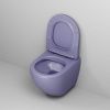 Унитаз подвесной Grossman Color GR-4455LIMS фиолетовый с сиденьем безободковый каскадный смыв