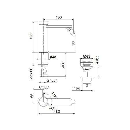 Смеситель Webert Coral CO840102560 на биде черный