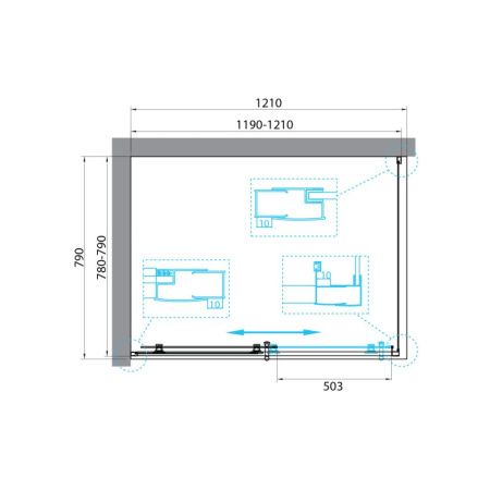 Душевой уголок BelBagno UNO-195 UNO-195-AH-1-120/80-C-NERO 120х80 стекло прозрачное профиль черный без поддона