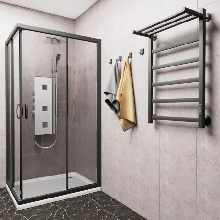 Полотенцесушитель электрический Маргроид Вид 81-10 профильный 8110p-8050-1083-9005R 55х80 черный