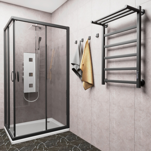 Полотенцесушитель Маргроид Вид 81-10 профильный 8110p-8050-1083-9005R 53х81 электрический черный матовый - фото 3