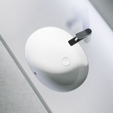 Раковина из сантехнического фарфора Ceramica Nova ELEMENT CN6076 50х40 встраиваемая цвет белый без отверстий под смеситель