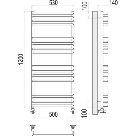 Полотенцесушитель водяной Terminus 4670078513397 55х120 хром
