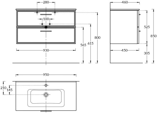 Тумба под раковину Kerama Marazzi GEOMETRICA PIA.CL.95\WHT.M 93х45х53 подвесная цвет белый - фото 2